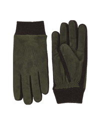 Dark Green Suede Gloves