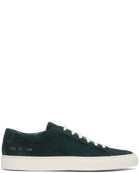 Common Projects Green Suede Achilles Low Sneakers