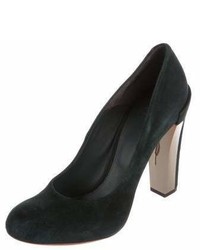 Brian Atwood B Suede Round Toe Pumps