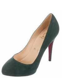 Christian Louboutin Suede Round Toe Pumps