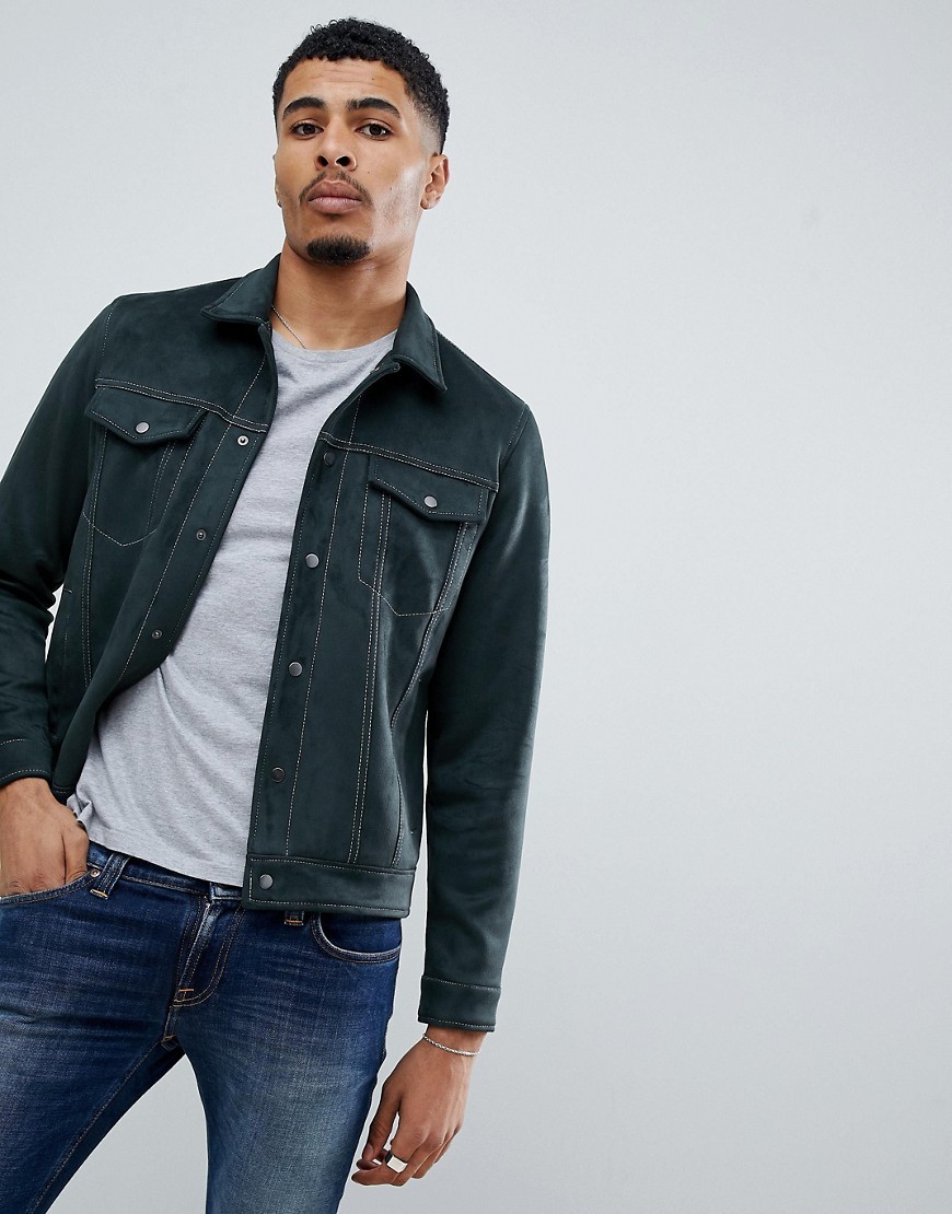 New Look Faux Suede Western Jacket In Khaki, $18 | Asos | Lookastic