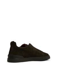 Zegna Round Toe Suede Sneakers