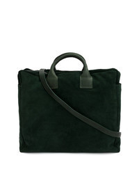 Dark Green Suede Tote Bag