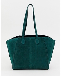 ASOS DESIGN Bonded Suede Winged Shopper Bag With Removable Inner