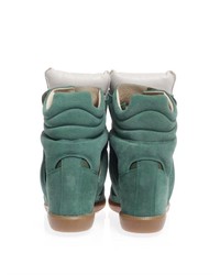 Isabel Marant Burt Suede And Leather Wedge Trainers