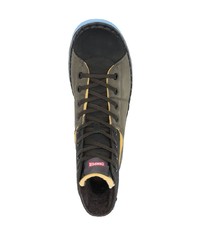 Camper Contrast Sole Lace Up Boots