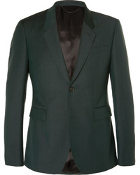 Burberry Prorsum Dark Green Slim Fit Mohair And Wool Blend Suit Jacket