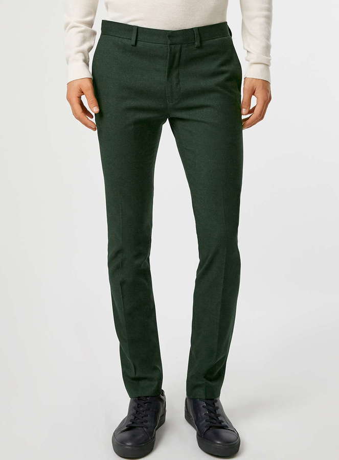 Slim Fit Suit Pants - Dark gray-green - Men