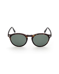Tom Ford 52mm Polarized Round Sunglasses In Dhavgrnpz At Nordstrom