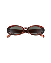 Le Specs 53mm Work It Oval Sunglasses In Toffee Tort Green Mono At Nordstrom