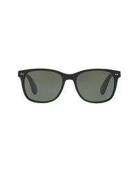 Ralph Lauren 56mm Square Sunglasses In Shiny Blackgreen At Nordstrom