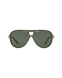 Ralph Lauren 58mm Aviator Sunglasses In Shiny Blackgreen At Nordstrom