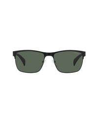 Prada 58mm Rectangular Sunglasses In Matte Black At Nordstrom