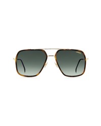 Carrera Eyewear 59mm Gradient Rectangle Aviator Sunglasses In Havana Gold Green At Nordstrom