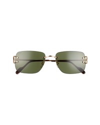 Cartier 59mm Rimless Rectangular Sunglasses In Gold At Nordstrom