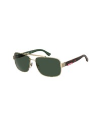 DSQUARED2 60mm Polarized Navigator Sunglasses In Gold Green At Nordstrom