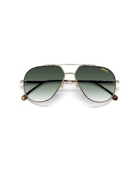 Carrera Eyewear 61mm Gradient Aviator Sunglasses In Havana Gold Green Shaded At Nordstrom