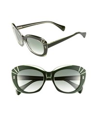 Alexander McQueen Starburst Inset Sunglasses Green Transparent One Size