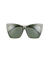 DIFF Becky Iv 56mm Polarized Cat Eye Sunglasses In Matte Blackclear At Nordstrom
