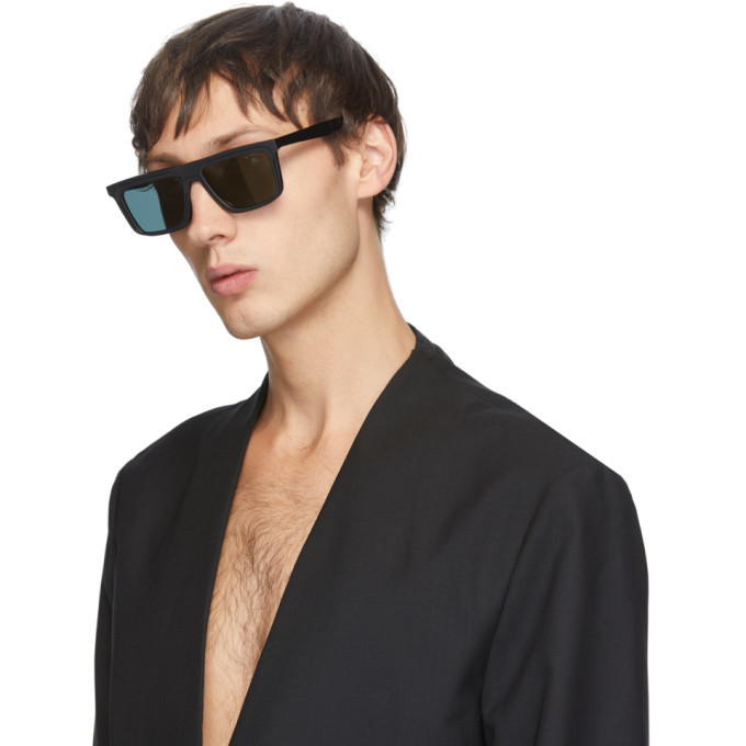 Yohji Yamamoto Black Flat Top Sunglasses, $288 | SSENSE | Lookastic