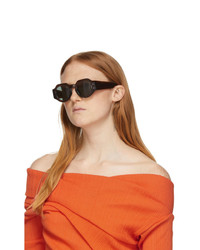 Dries Van Noten Brown Linda Farrow Edition Thick Angular Sunglasses
