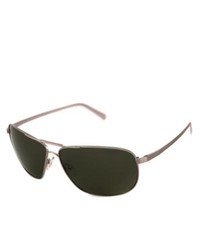 Calvin Klein Ck7425sp Silver Polarized Green Aviator Sunglasses