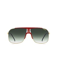Carrera Eyewear Carrera 65mm Rectangular Sunglasses In Red Gold Green Shaded At Nordstrom