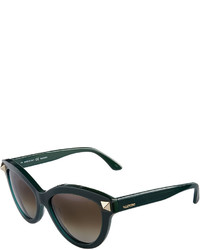 Valentino Cat Eye Rockstud Sunglasses Green