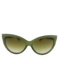 Fantas-Eyes, Inc. Cateye Sunglasses With Metal Grommets Green