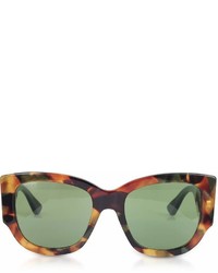 Gucci Gg0276s Dark Tortoiseshell Oversize Cat Eye Acetate Sunglasses Wsylvie Web Temples