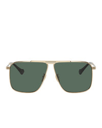 Gucci Gold And Green Gg0840s Sunglasses