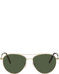 Zegna Gold Green Aviator Sunglasses