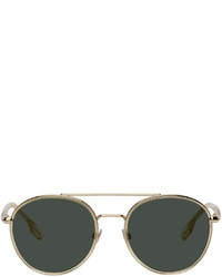 Burberry Gold Green Round Sunglasses