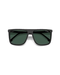 Carrera Eyewear Gradient Oversize Rectangular Sunglasses In Matte Black Green Polar At Nordstrom