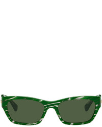 Bottega Veneta Green Hybrid Zebra Sunglasses