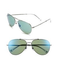 Gucci 59mm Aviator Sunglasses Ruthenium Green One Size