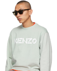 Kenzo Khaki K Logo Rectangular Sunglasses