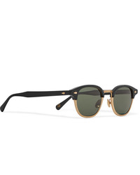 Moscot Lemtosh Mac Round Frame Matte Acetate And Gold Tone Sunglasses