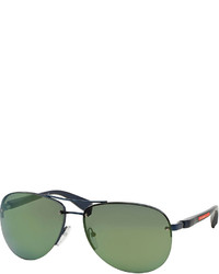 Prada Oversized Aviator Sunglasses Blackgreen