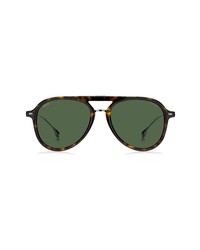 BOSS Polarized Aviator Sunglasses In Havana Green At Nordstrom