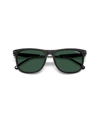Carrera Eyewear Polarized Rectangular Sunglasses In Matte Black Green Polar At Nordstrom