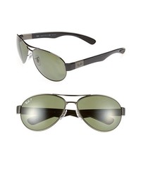 Ray-Ban Pilot Polarized Sunglasses Gunmetal Polarized Green One Size