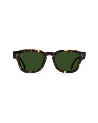 Raen Rece 51mm Polarized Square Sunglasses In Brindle Tortoise Green Polar At Nordstrom