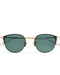 Eyevan 7285 Round Frame Acetate And Gold Tone Titanium Sunglasses