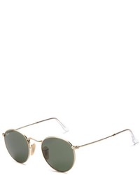 Ray-Ban Unisex Adult Round Metal Sunglasses In Arista Gold Crystal Green Rb3447 001 47