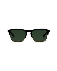 Vincero Villa 53mm Polarized Browline Sunglasses In Blackgreen At Nordstrom