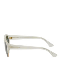 Dries Van Noten White Linda Farrow Edition Aviator Sunglasses
