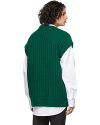 AMI Alexandre Mattiussi Green Hand Knitted Oversize Sweater