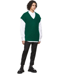 AMI Alexandre Mattiussi Green Hand Knitted Oversize Sweater