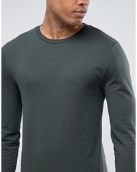 Asos Tall Lightweight Muscle Sweatshirt In Green